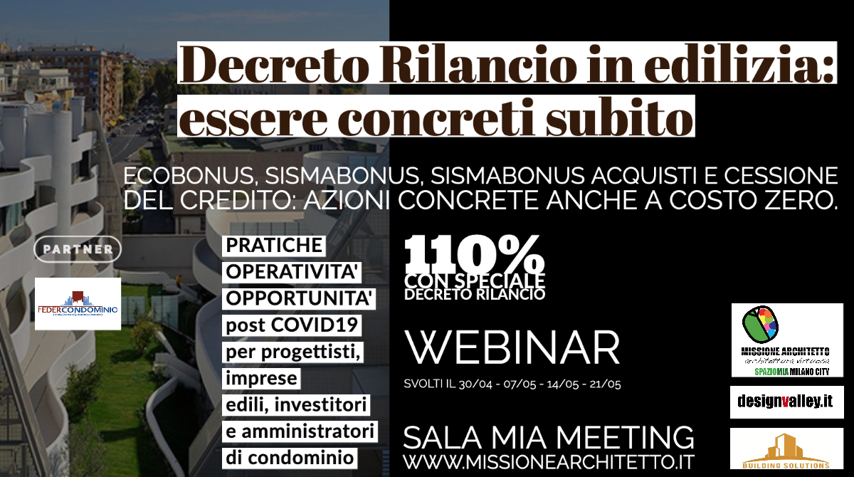 I bilanci di Missione Architetto: uno dei webinar orgnizzati dall'associazione